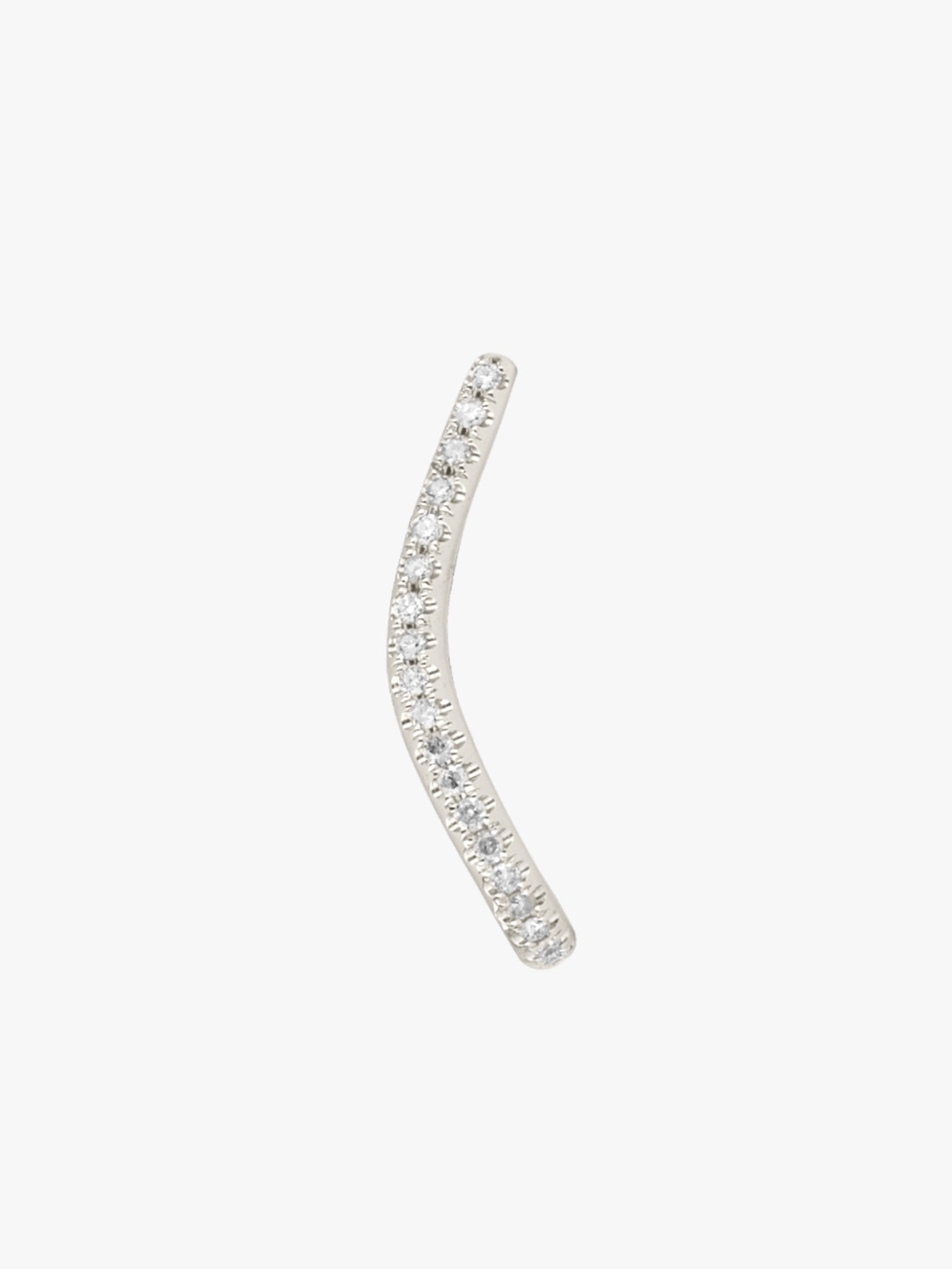 Diamond and white gold line earring