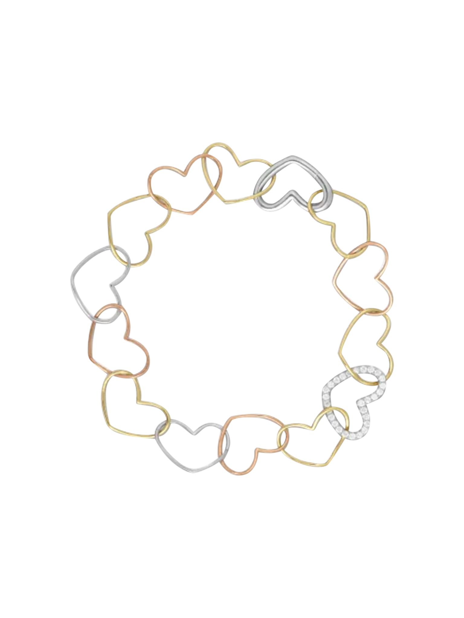 3 gold heart mesh bracelet