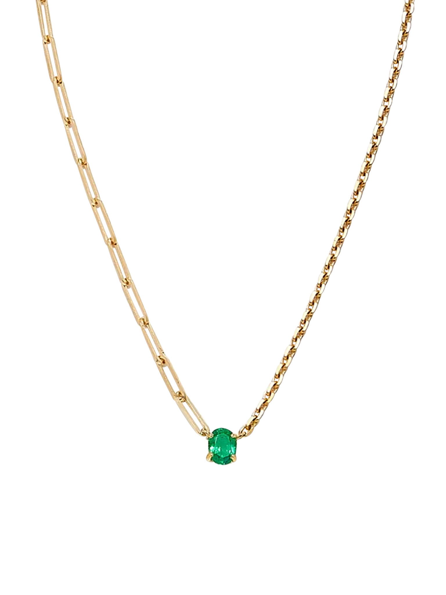 Maxi solitaire necklace emerald yellow gold