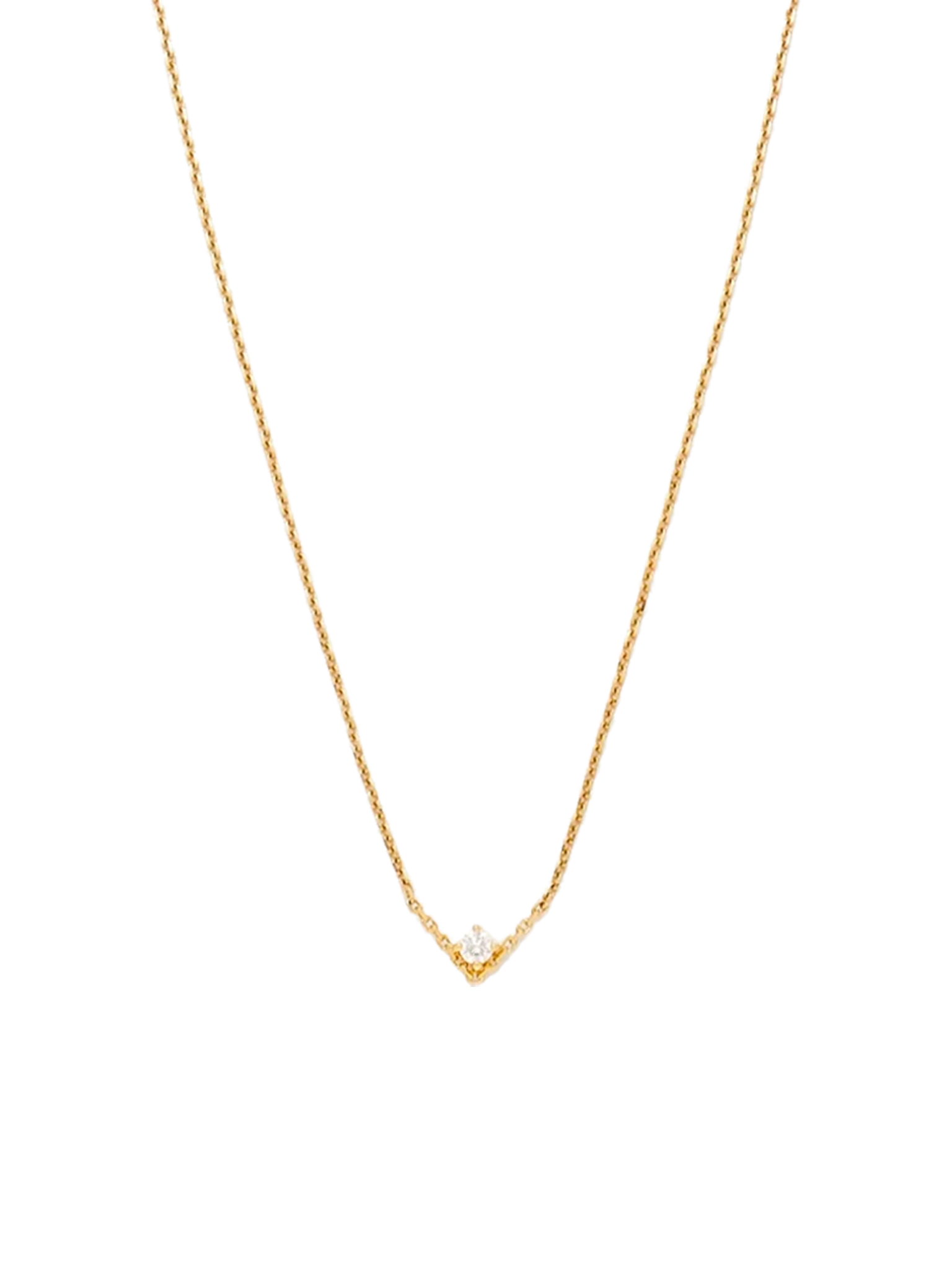 Solitaire v diamond necklace gm yellow gold