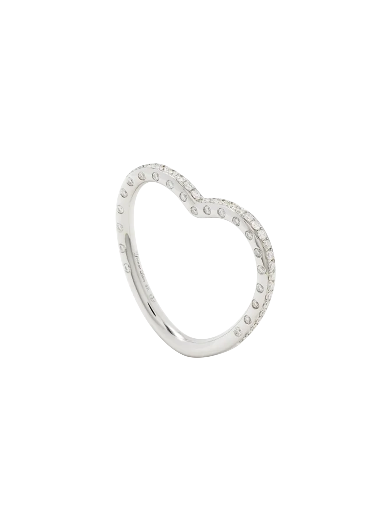 White gold diamond heart wedding ring