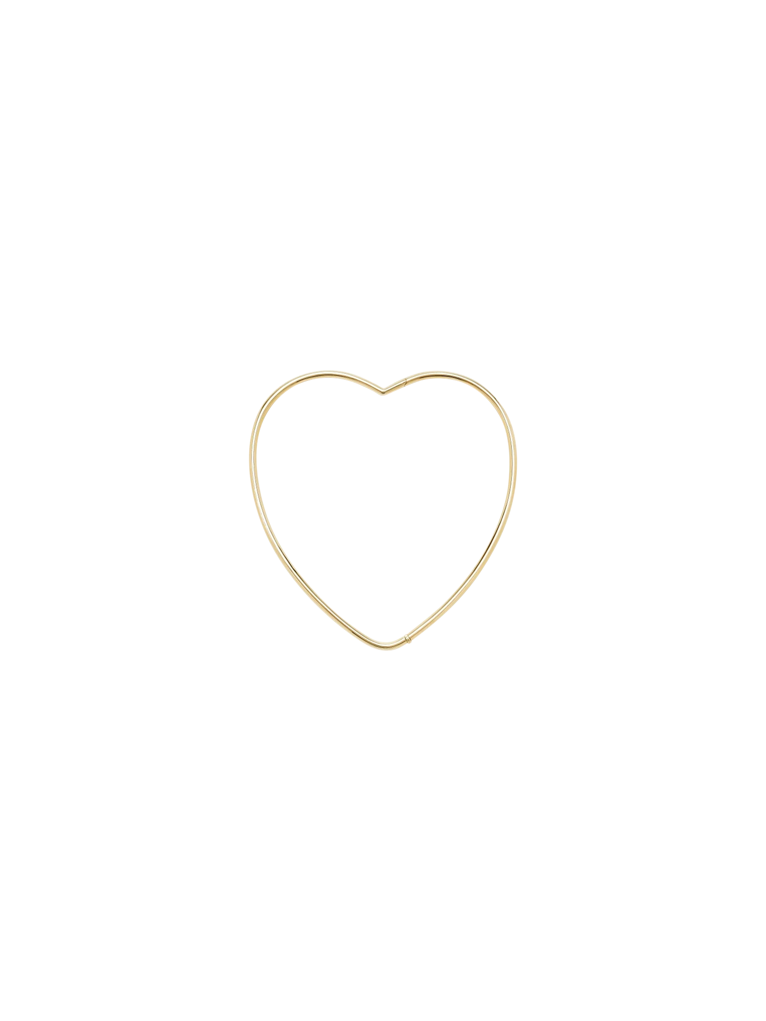 Yellow gold smooth heart torque necklace