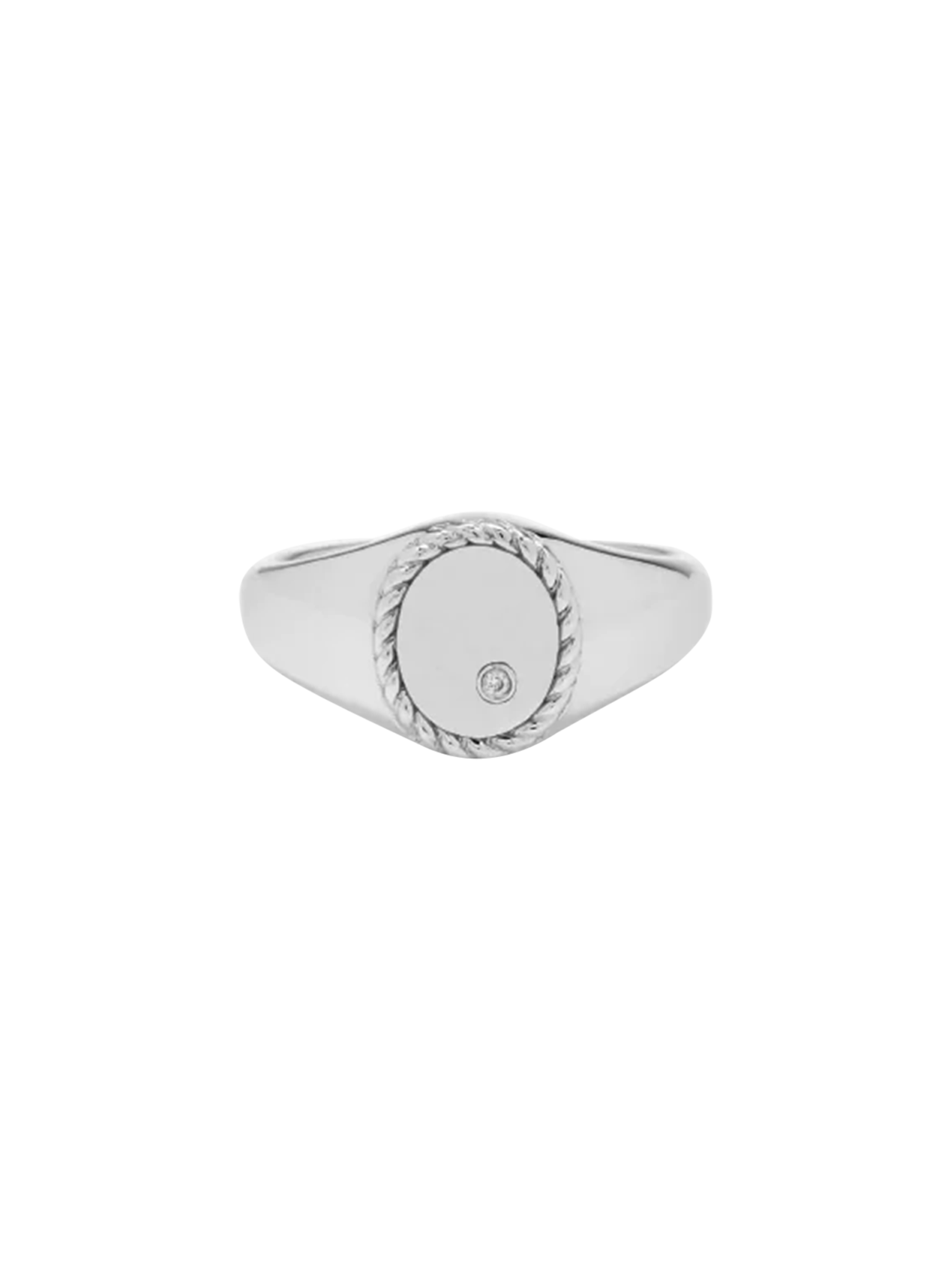 Baby chevalière ovale or blanc ring