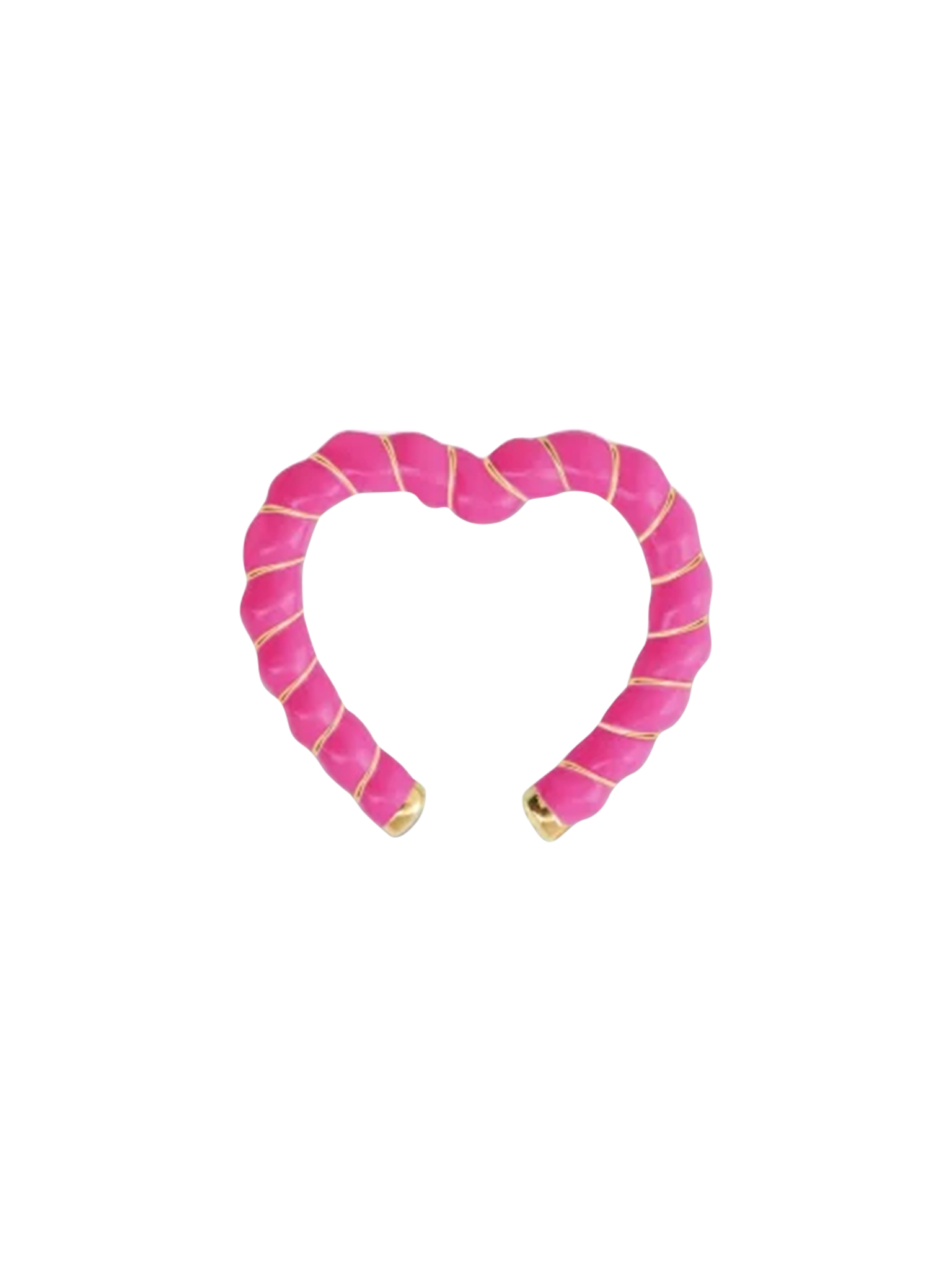 Neon fuchsia heart ear cuff clip