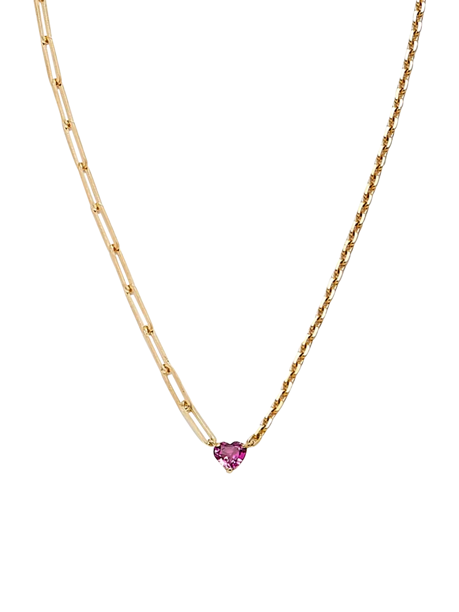 Maxi solitaire necklace heart rose yellow gold