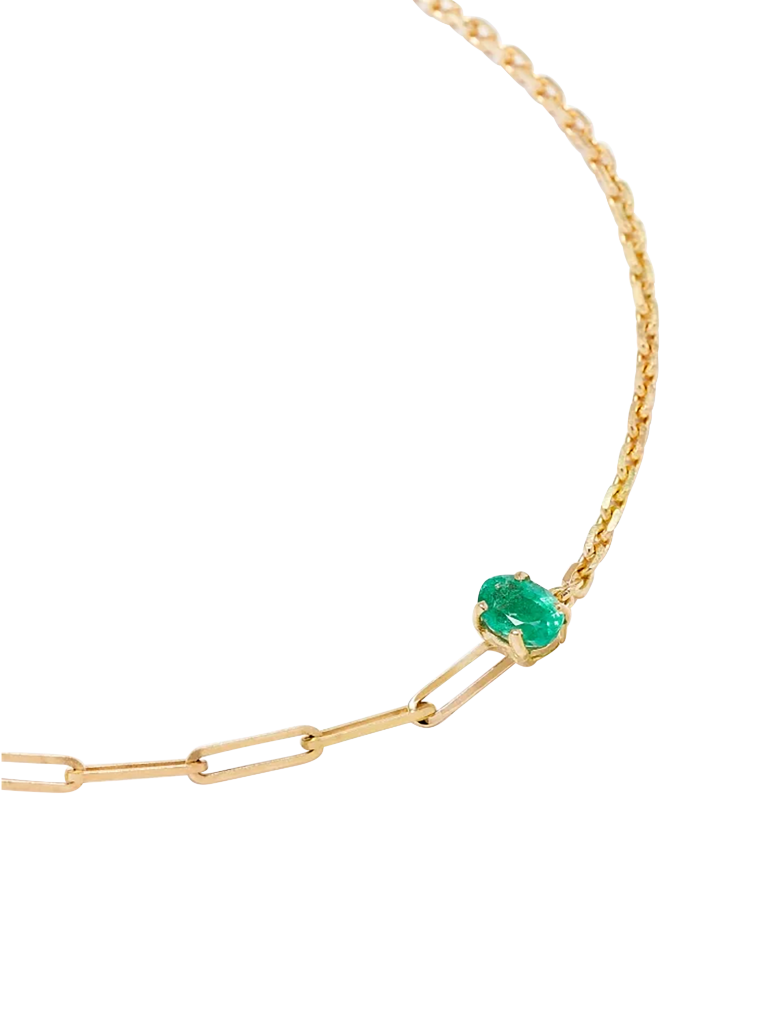 Maxi emerald solitaire bracelet in yellow gold