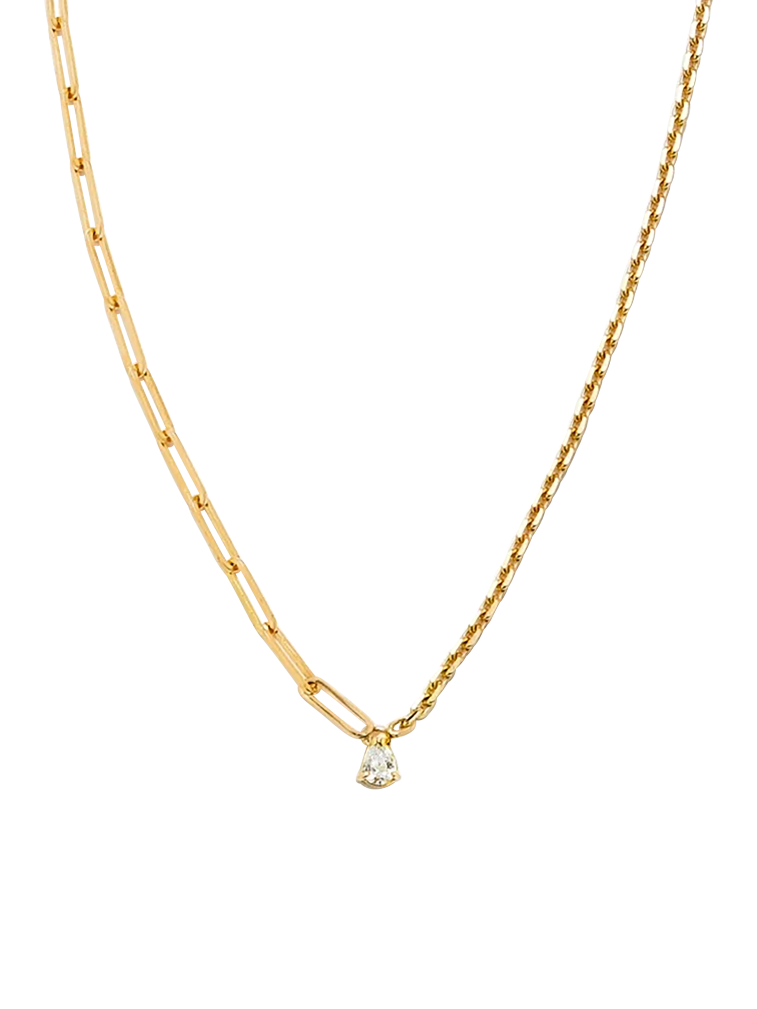 Maxi solitaire necklace pear diamond yellow gold