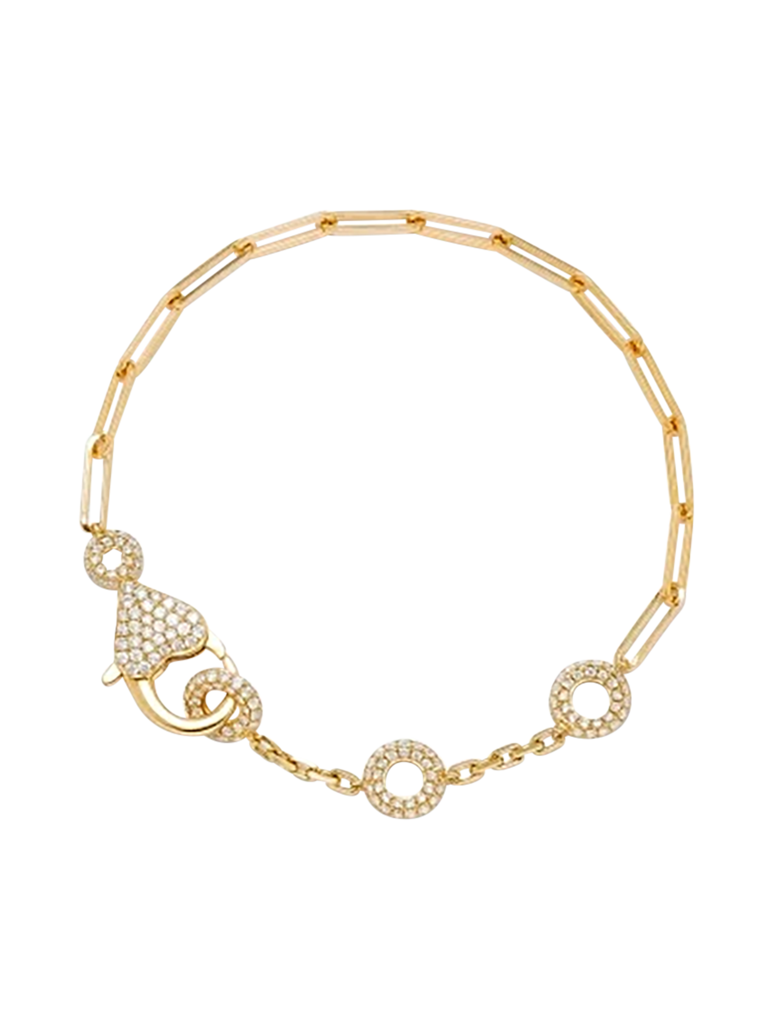 Solitaire bracelet donuts diamonds gm yellow gold