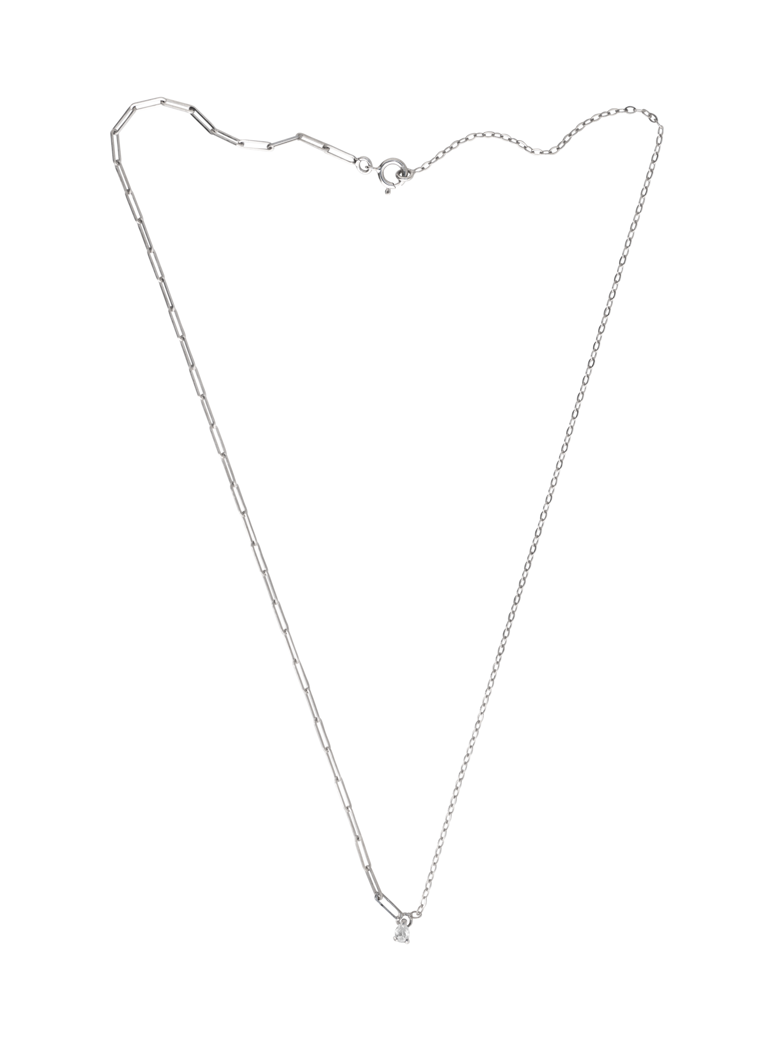 Pear diamond mixed-chain necklace