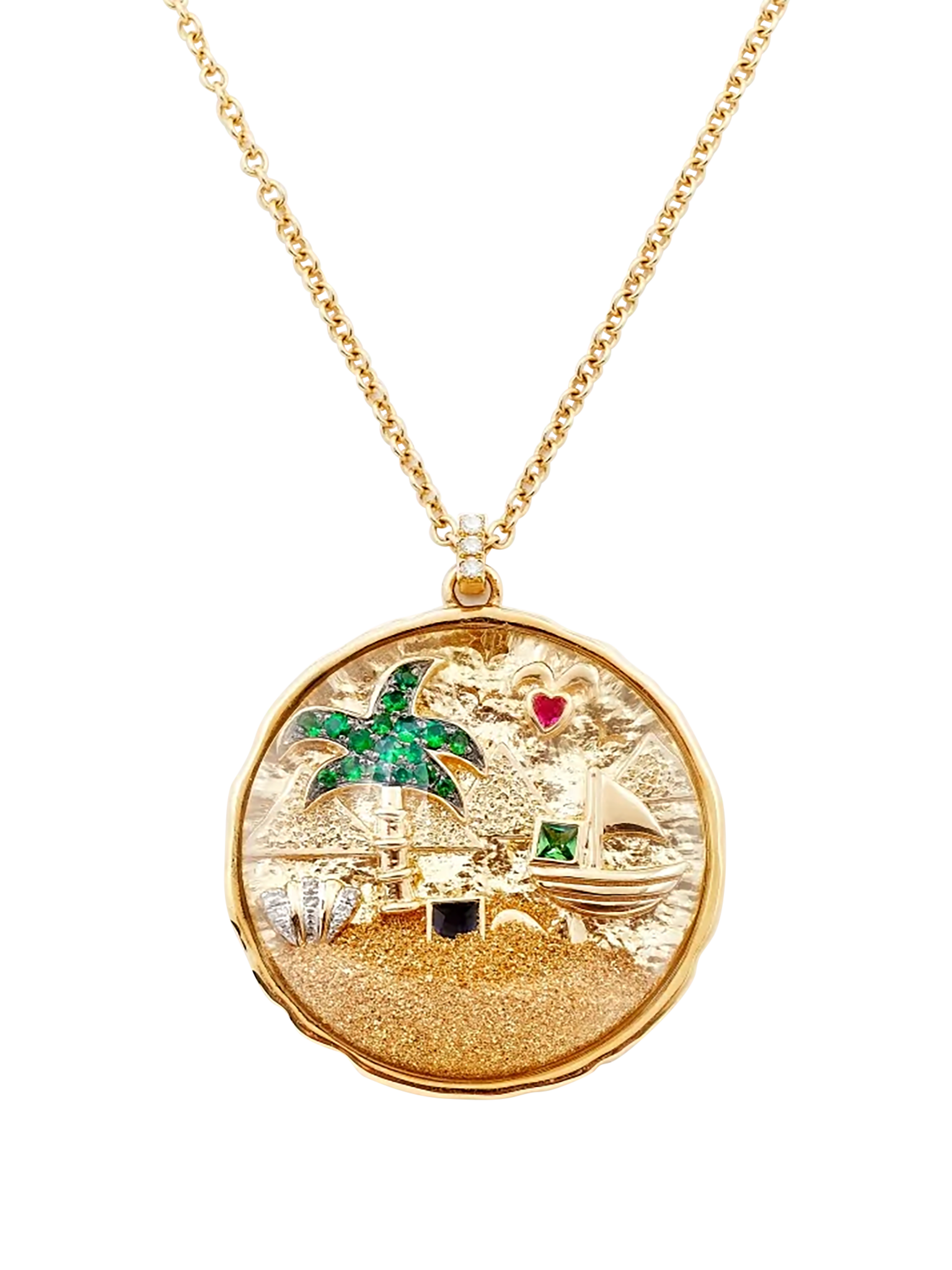 Treasure island pendant yellow gold