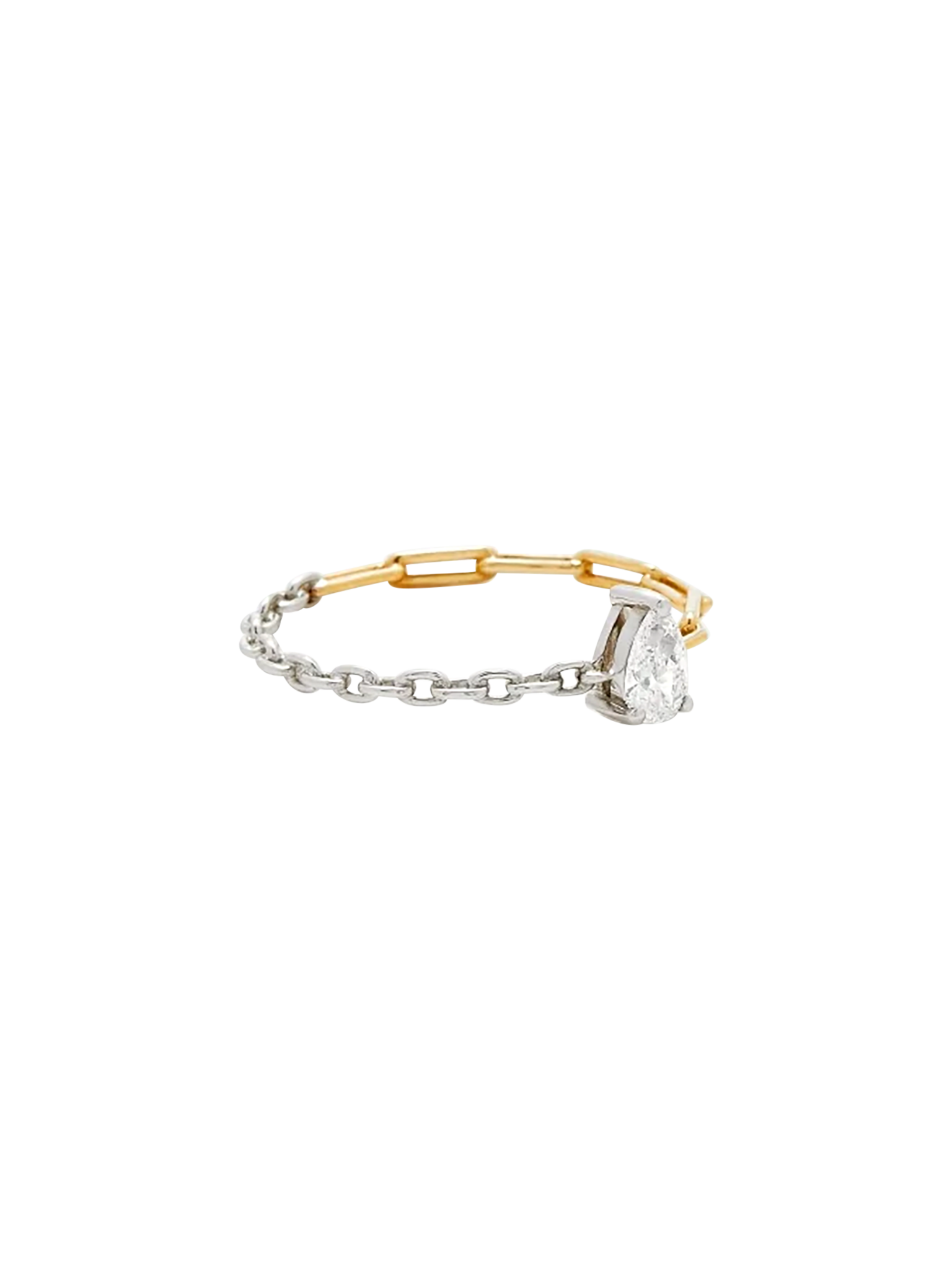 Pear diamond solitaire 0.25ct ring gm mixed gold