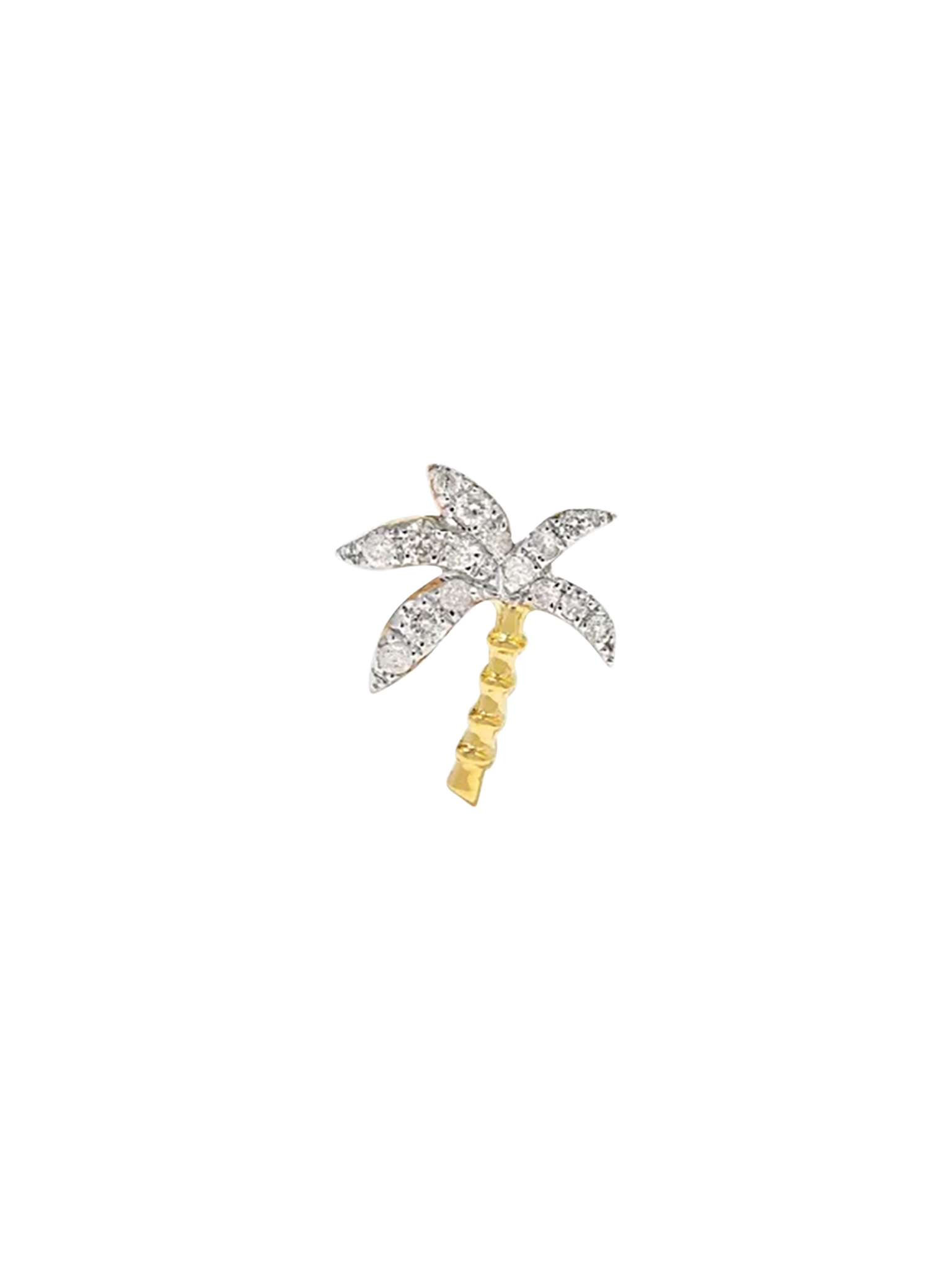 Chip palm diamonds yellow gold