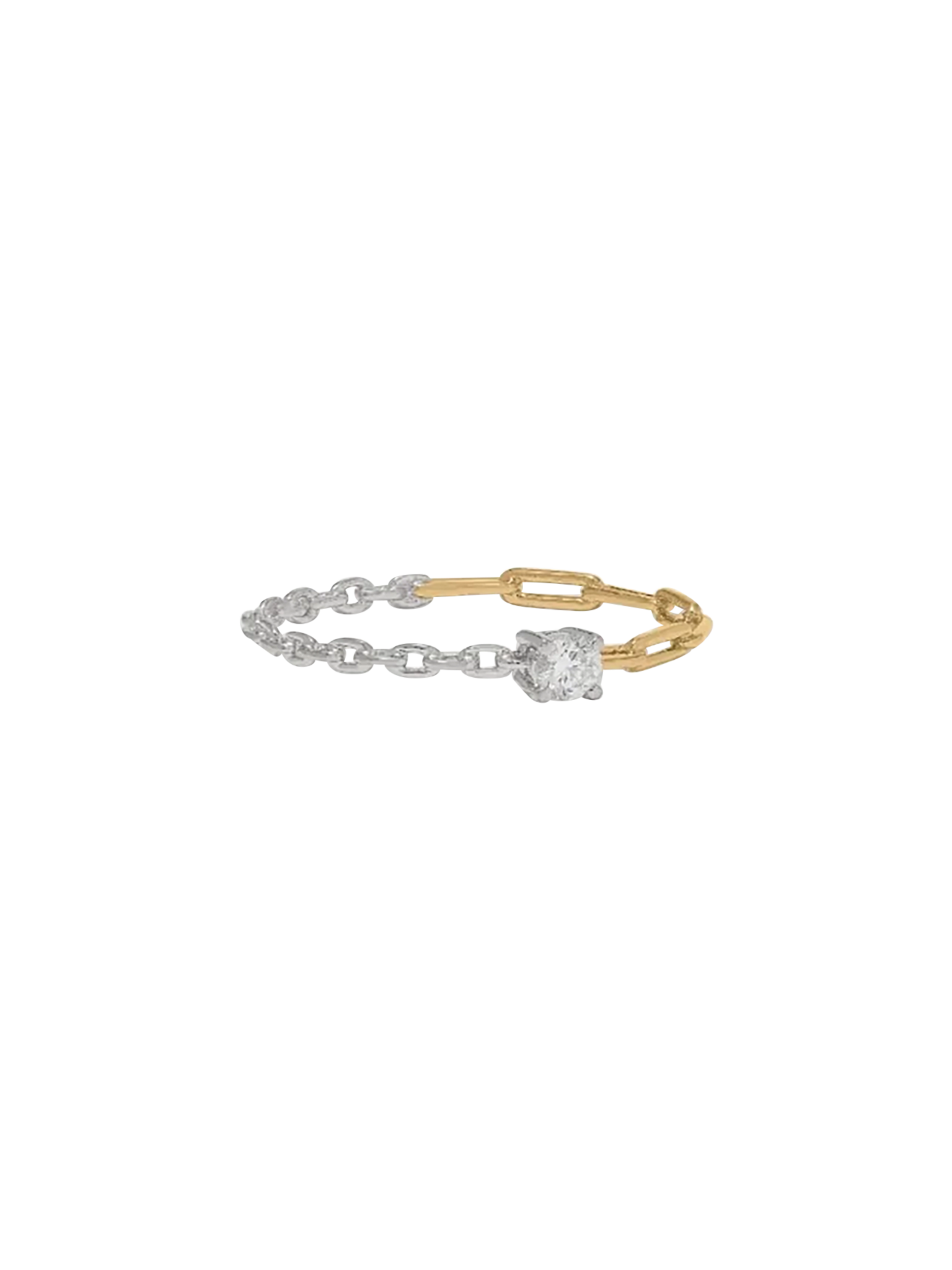 Mixed gold diamond solitaire ring