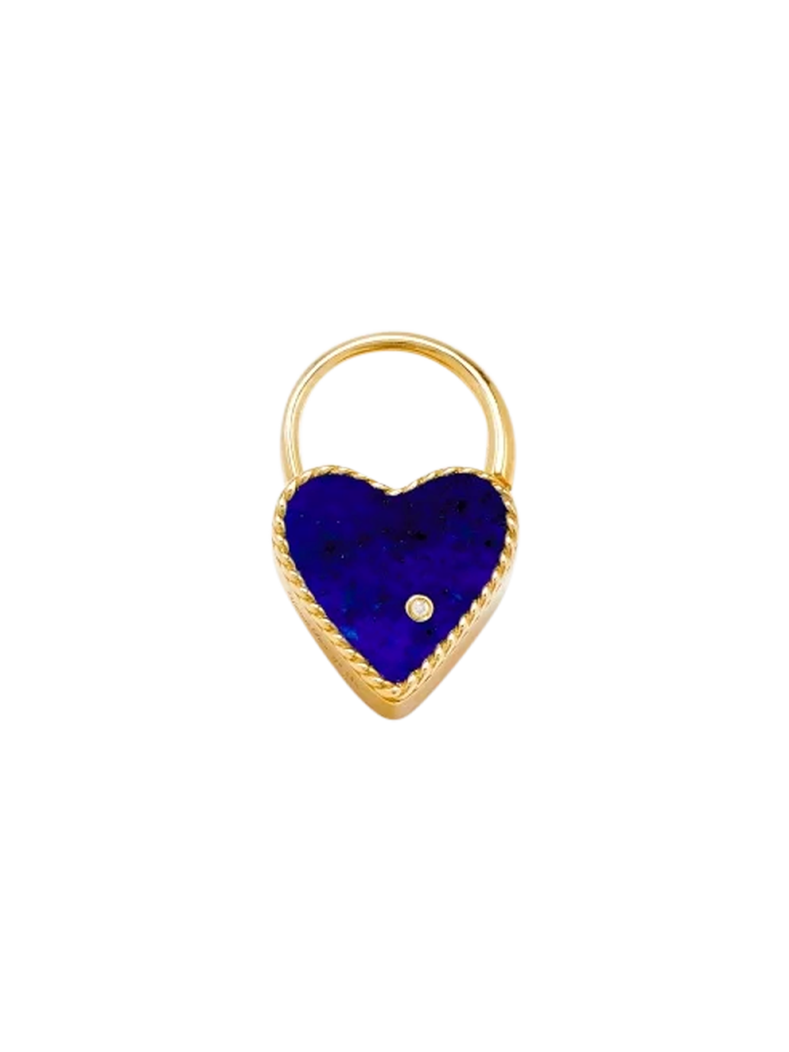 Creole padlock heart lapis lazuli yellow gold