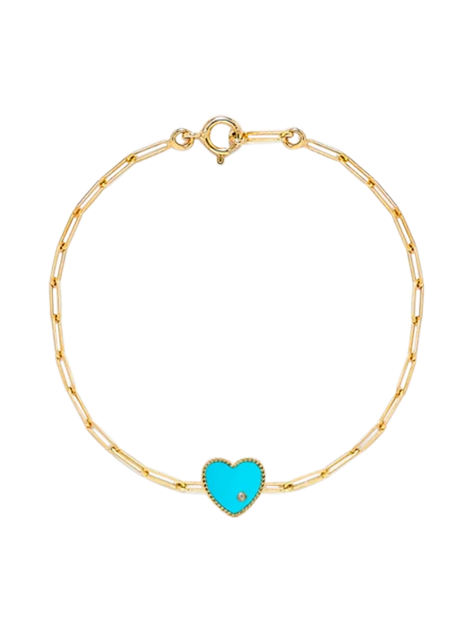 Diamond bracelet pm turquoise heart yellow gold