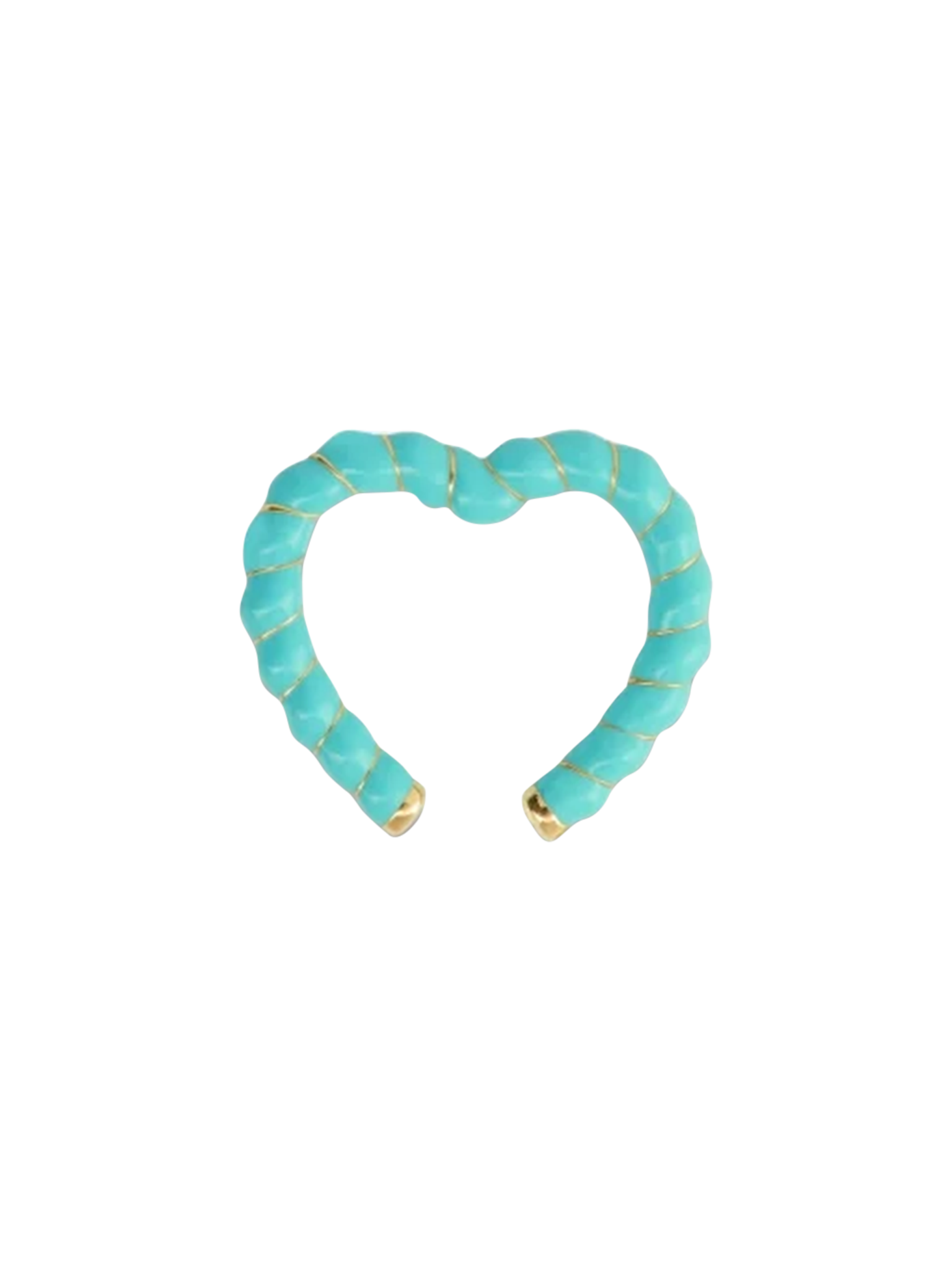 Yellow gold turquoise heart clip