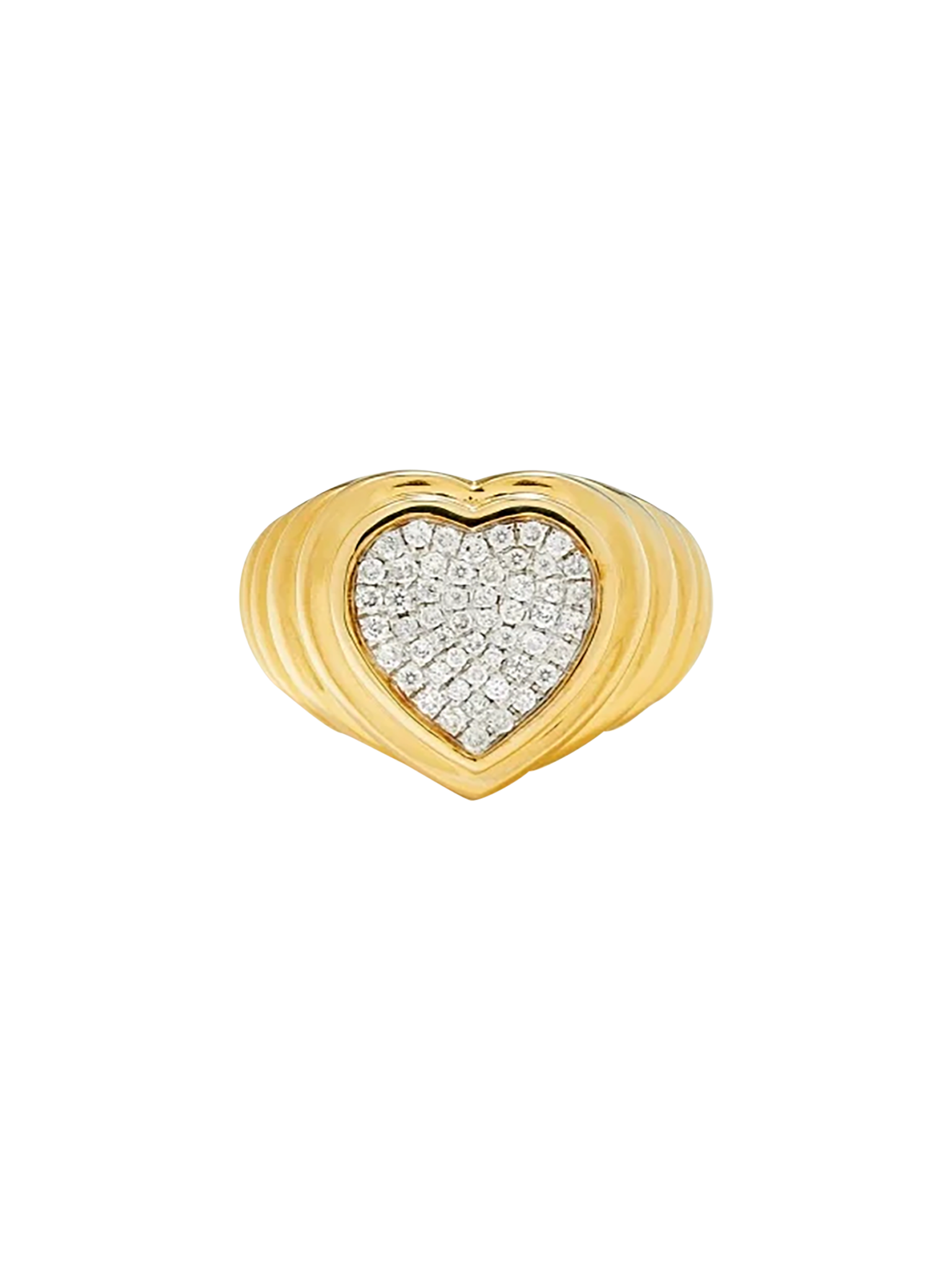 Berlingot heart diamond ring yellow gold