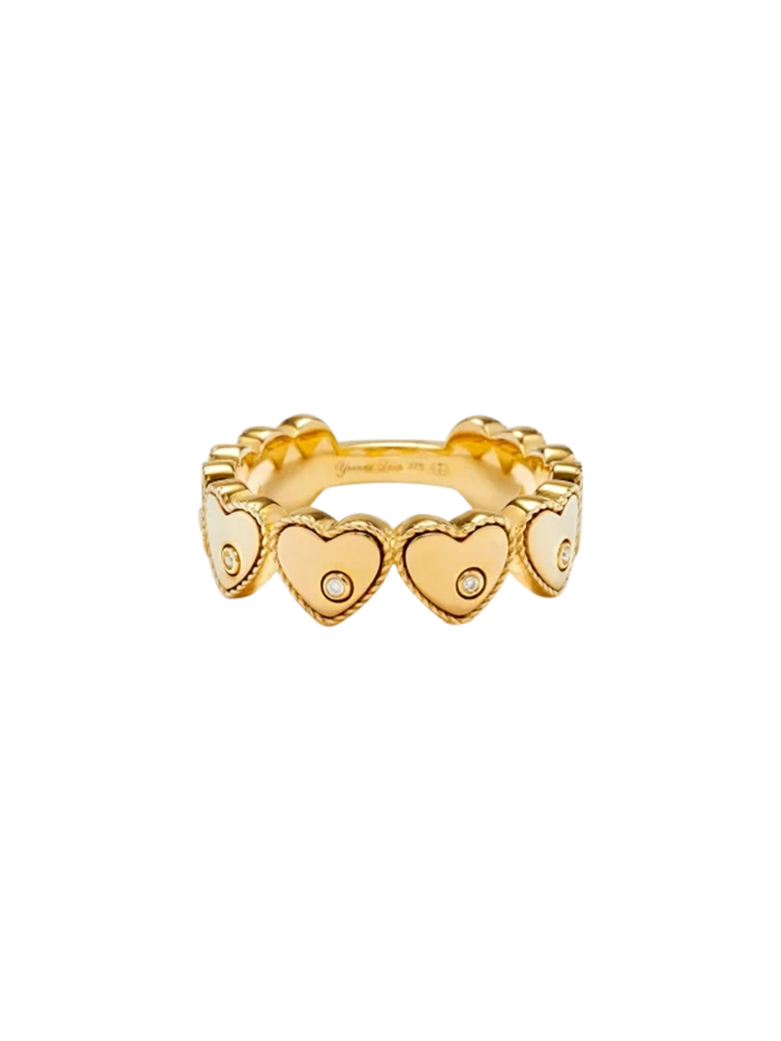 Yellow gold multi hearts wedding ring