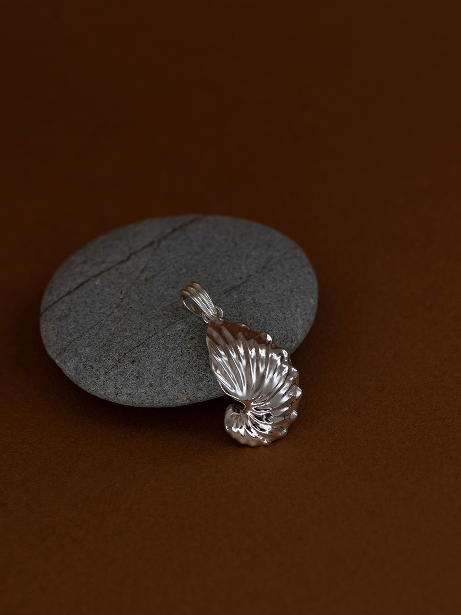 Paper nautilus charm silver